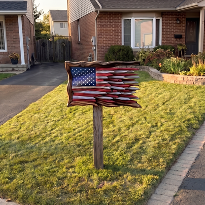 Handcrafted Wooden American Flag